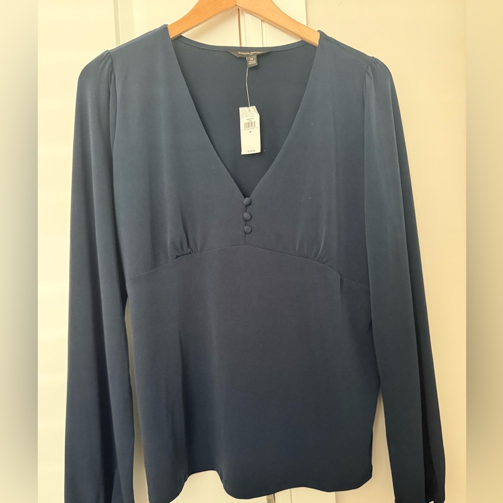 NWT!!  Banana Republic Navy Blue Blouse- medium